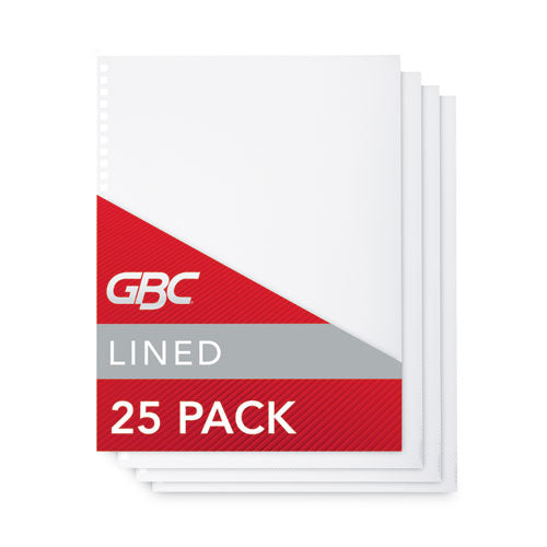 ProClick Pre-Punched Presentation Covers, Clear Lined, 11 x 8.5, Punched, 25/Pack-(GBC2514477)