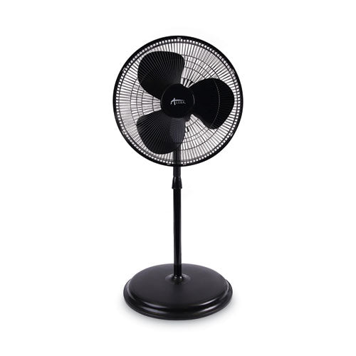 16" 3-Speed Oscillating Pedestal Stand Fan, Metal, Plastic, Black-(ALEFANP16B)