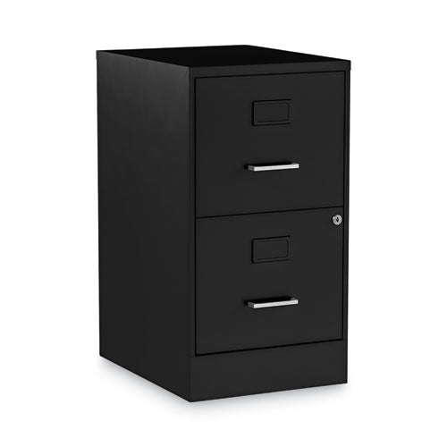 Soho Vertical File Cabinet, 2 Drawers: File/File, Letter, Black, 14" x 18" x 24.1"-(ALESVF1824BL)