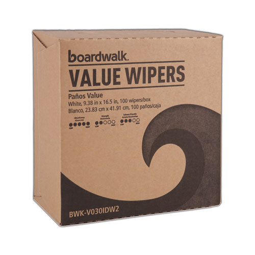 DRC Wipers, 9.33 x 16.5, White, 100 Dispenser Packs, 9 Dispenser Packs/Carton-(BWKV030IDW2)