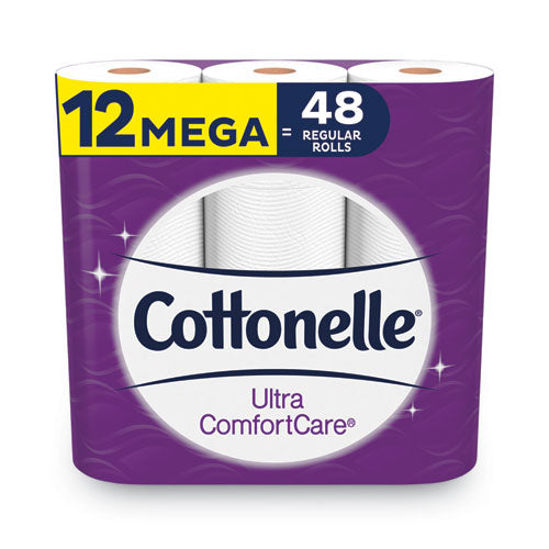 Ultra ComfortCare Toilet Paper, Soft Tissue, Mega Rolls, Septic Safe, 2 Ply, White, 284 Sheets/Roll, 12 Rolls/Pack-(KCC48596)