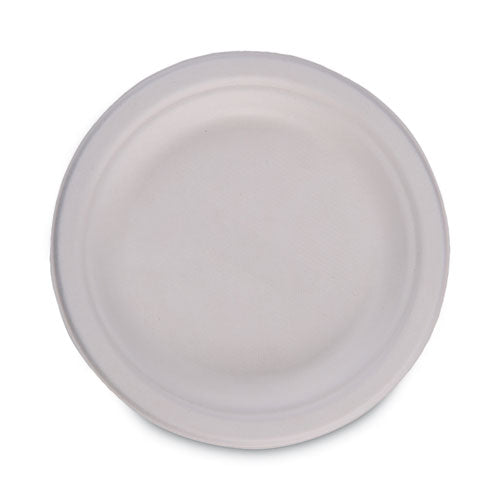 Bagasse Dinnerware, Plate, 6" dia, White, 1,000/Carton-(BWKPLATEWF6)