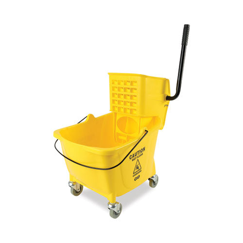 Pro-Pac Side-Squeeze Wringer/Bucket Combo, 8.75 gal, Yellow/Silver-(BWK2635COMBOYEL)