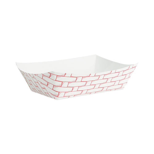 Paper Food Baskets, 2.5 lb Capacity, Red/White, 500/Carton-(BWK30LAG250)