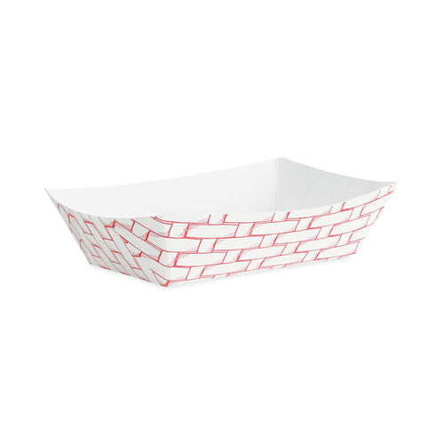 Paper Food Baskets, 0.25 lb Capacity, 2.69 x 1.05 x 4, Red/White, 1,000/Carton-(BWK30LAG025)