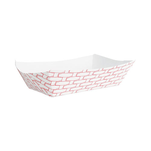 Paper Food Baskets, 5 lb Capacity, Red/White, 500/Carton-(BWK30LAG500)