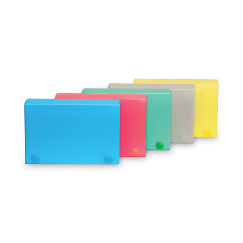 Index Card Case, Holds 100 3 x 5 Cards, 5.38 x 1.25 x 3.5, Polypropylene, Assorted Colors-(CLI58335)