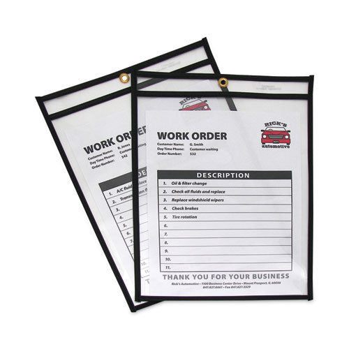 Shop Ticket Holders, Stitched, Both Sides Clear, 75 Sheets, 9 x 12, 25/Box-(CLI46912)