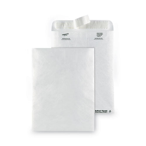 Lightweight 14 lb Tyvek Catalog Mailers, #10 1/2, Square Flap, Redi-Strip Adhesive Closure, 9 x 12, White, 50/Box-(QUAR1462)