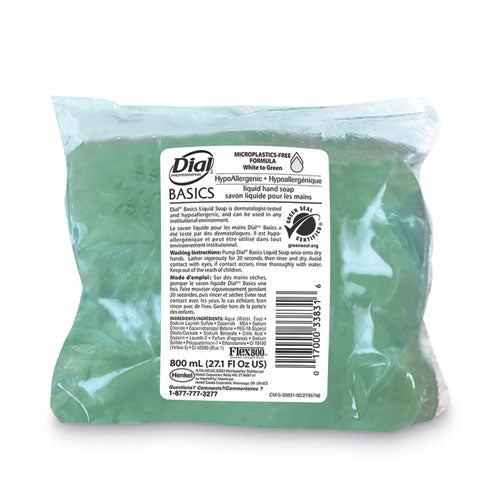 Basics MP Free Liquid Hand Soap, Unscented, 800 mL Bag, 12/Carton-(DIA33833)