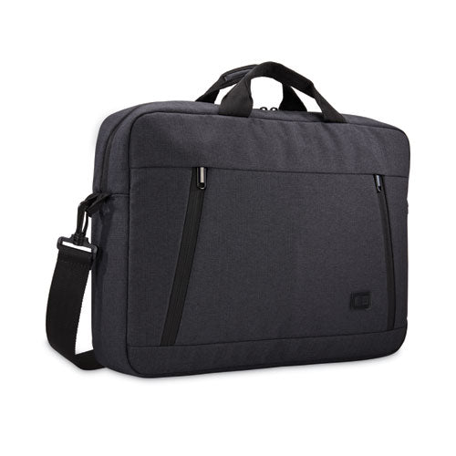 Huxton 15.6" Laptop Attache, Fits Devices Up to 15.6", Polyester, 16.3 x 2.8 x 12.4, Black-(CLG3204653)