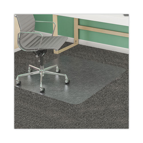 SuperMat Frequent Use Chair Mat, Med Pile Carpet, Roll, 45 x 53, Rectangular, Clear-(DEFCM14242COM)