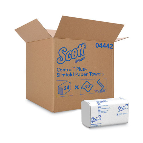 Control Slimfold Towels, 1-Ply, 7.5 x 11.6, White, 90/Pack, 24 Packs/Carton-(KCC04442)