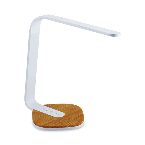 LED Desk Lamp, White/Wood-(BOSVLED1818BD)