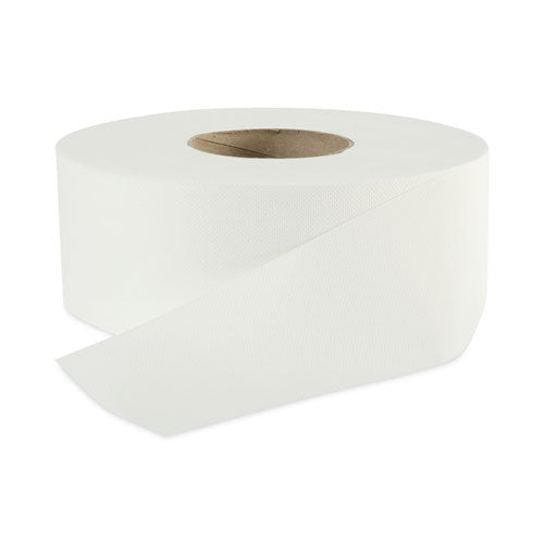 Jumbo Roll Bathroom Tissue, Septic Safe, 2-Ply, White, 3.2" x 525 ft, 12 Rolls/Carton-(BWK410320)