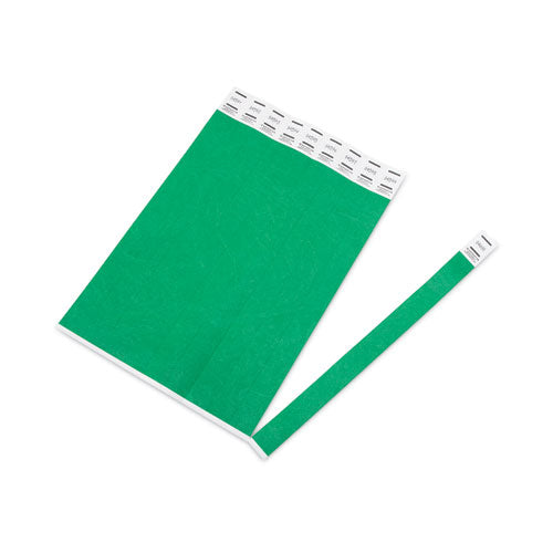 Crowd Management Wristbands, Sequentially Numbered, 10" x 0.75", Green, 100/Pack-(AVT75443)