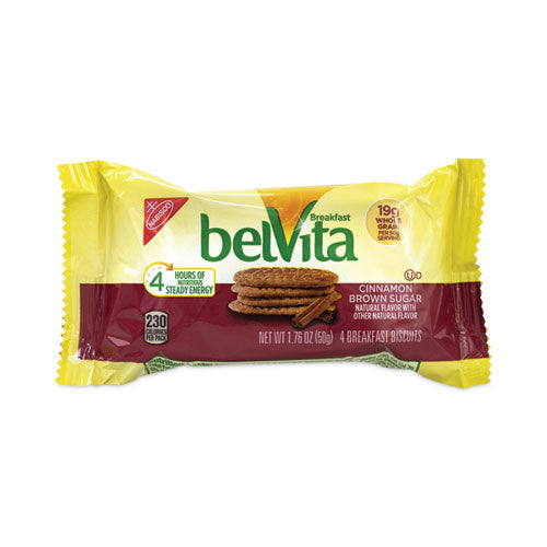 belVita Breakfast Biscuits, Cinnamon Brown Sugar, 1.76 oz Pack, 25 Packs/Box, Ships in 1-3 Business Days-(GRR22000507)