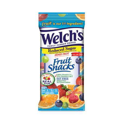 Reduced Sugar Mixed Fruit Snacks, 1.5 oz Pouches, 144/Carton, Ships in 1-3 Business Days-(GRR26700008)