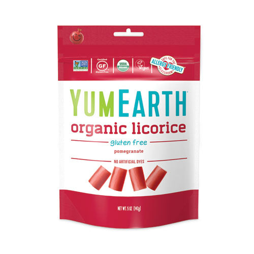 Organic Gluten Free Pomegranate Licorice, 5 oz Bag, 4/Pack, Ships in 1-3 Business Days-(GRR27000046)