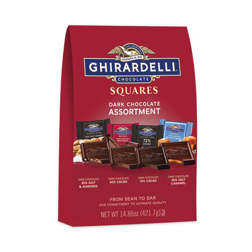 Squares Premium Dark Chocolate Assortment, 14.86 oz Bag, Ships in 1-3 Business Days-(GRR30001037)