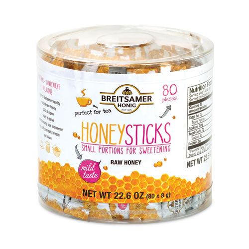 Raw Honey Sticks, 0.28 oz, 80 Sticks/Tub, Ships in 1-3 Business Days-(GRR20902630)