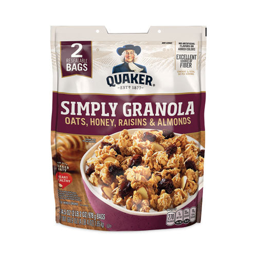 Simply Granola, Oats, Honey, Raisins and Almonds, 34.5 oz Bag, 2 Bags/Pack, Ships in 1-3 Business Days-(GRR22000734)