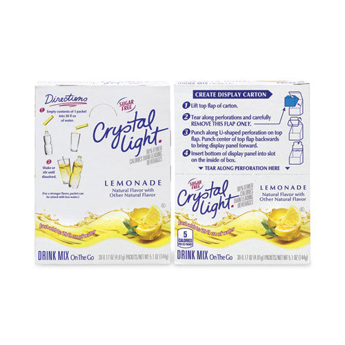 On-The-Go Sugar-Free Drink Mix, Lemonade, 0.17 oz Single-Serving Tubes, 30/Pack, 2 Packs/Box, Ships in 1-3 Business Days-(GRR30700153)