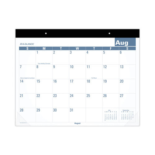 Academic Large Print Desk Pad, 21.75 x 17, White/Blue Sheets, 12 Month (July to June): 2022 to 2023-(AAGSKLPAY32)
