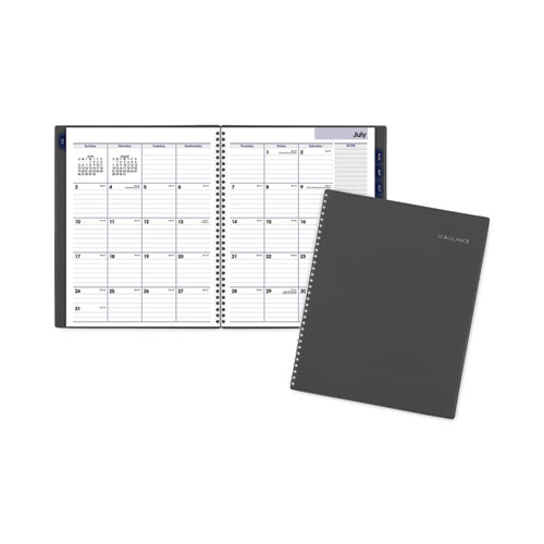 DayMinder Academic Monthly Desktop Planner, Twin-Wire Binding, 11 x 8.5, Charcoal Cover, 12-Month (July to June): 2022-2023-(AAGAYC47045)