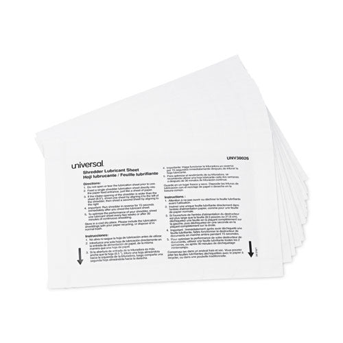 Shredder Lubricant Sheets, 5.5 x 2.8, 24 Sheets/Pack-(UNV38026)