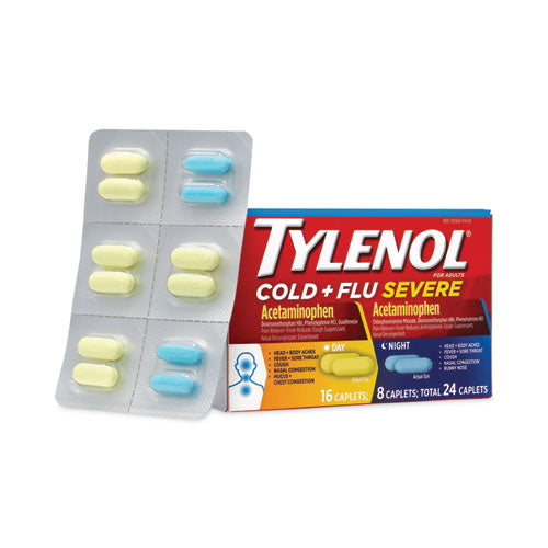 Cold and Flu Severe Day and Night Caplets, 24 Caplets/Box, 3 Boxes/Pack, Ships in 1-3 Business Days-(GRR22000859)