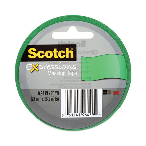 Expressions Masking Tape, 3" Core, 0.94" x 20 yds, Primary Green-(MMM3437PGR)