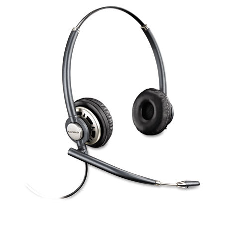 EncorePro Premium Binaural Over The Head Headset with Noise Canceling Microphone, Black-(PLNHW720)
