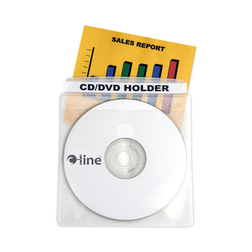 Deluxe Individual CD/DVD Holders, 2 Disc Capacity, Clear/White, 50/Box-(CLI61988)
