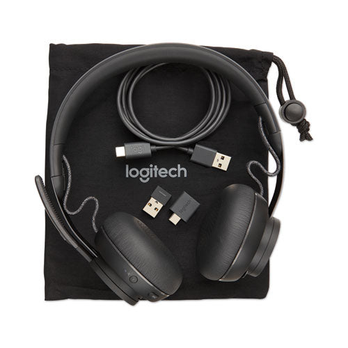 Zone Wireless Plus UC Binaural Over The Head Headset, Black-(LOG981000918)