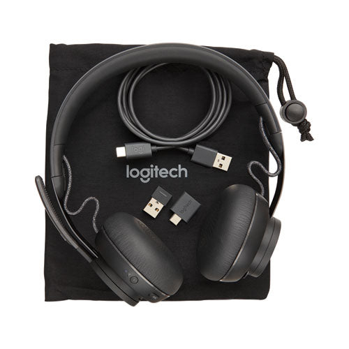 Zone Wireless Plus MSFT Binaural Over The Head Headset, Black-(LOG981000858)