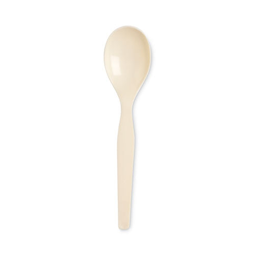 SmartStock Plastic Cutlery Refill, Soup Spoon, 6", Series-O Mediumweight, Beige, 40/Pack, 24 Packs/Carton-(DXESSSOUP11B)