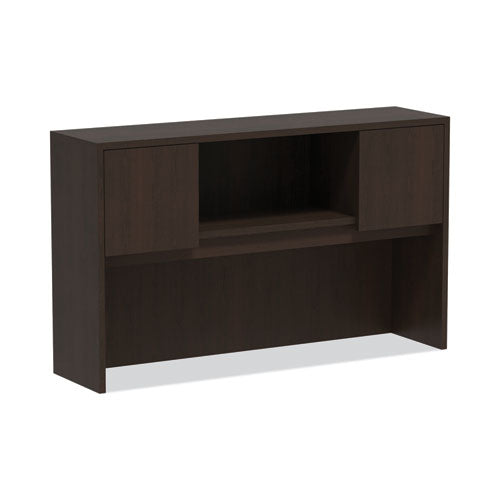 Alera Valencia Series Hutch with Doors, 4 Compartments, 58.88w x 15d x 35.38h, Espresso-(ALEVA286015ES)