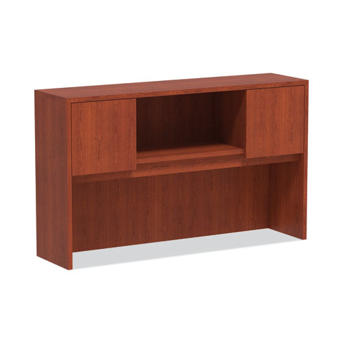 Alera Valencia Series Hutch with Doors, 4 Compartments, 58.88w x 15d x 35.38h, Medium Cherry-(ALEVA286015MC)