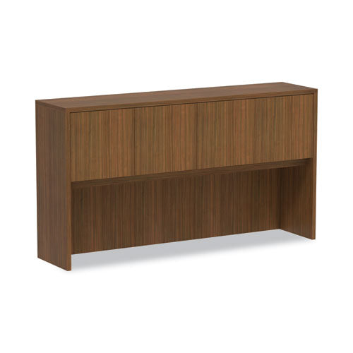 Alera Valencia Series Hutch with Doors, 4 Compartments, 64.75w x 15d x 35.38h, Modern Walnut-(ALEVA286615WA)