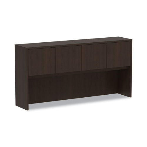 Alera Valencia Series Hutch with Doors, 4 Compartments, 70.63w x 15d x 35.38h, Espresso-(ALEVA287215ES)