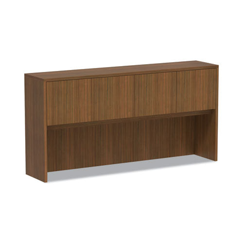 Alera Valencia Series Hutch with Doors, 4 Compartments, 70.63w x 15d x 35.38h, Modern Walnut-(ALEVA287215WA)