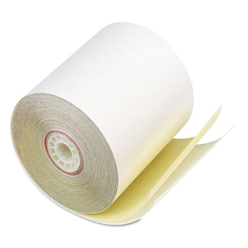 Impact Printing Carbonless Paper Rolls, 3" x 90 ft, White/Canary, 50/Carton-(ICX90770047)