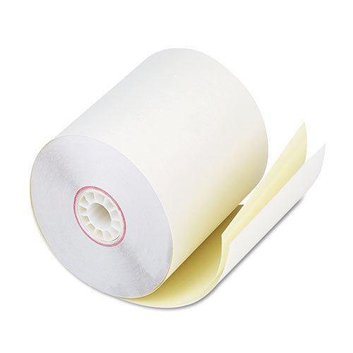 Impact Printing Carbonless Paper Rolls, 2.75" x 90 ft, White/Canary, 50/Carton-(ICX90770459)