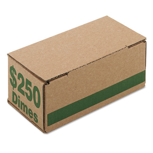 Corrugated Cardboard Coin Storage with Denomination Printed On Side, 8.06 x 3.31 x 3.19,  Green-(ICX94190088)