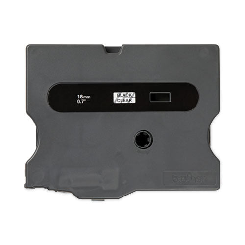 TX Tape Cartridge for PT-8000, PT-PC, PT-30/35, 0.7" x 50 ft, Black on Clear-(BRTTX1411)
