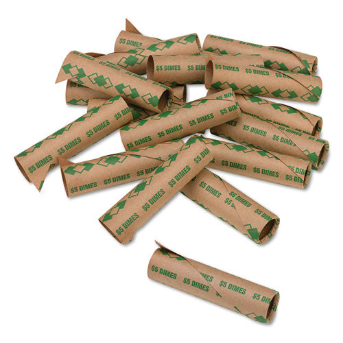 Preformed Tubular Coin Wrappers, Dimes, $5, 1,000 Wrappers/Box-(PMC65071)
