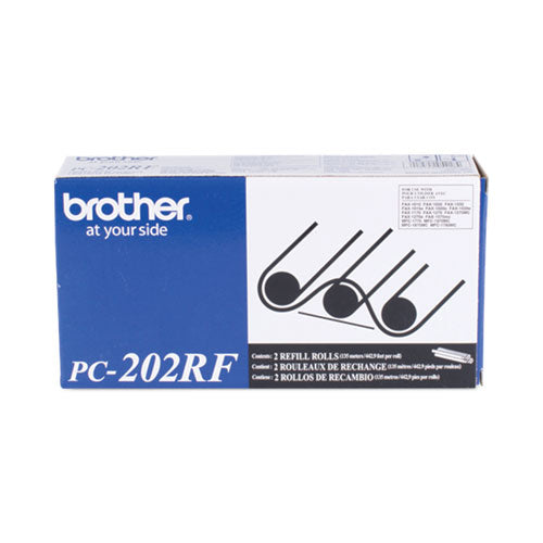 PC-202RF Thermal Transfer Refill Roll, 450 Page-Yield, Black, 2/Pack-(BRTPC202RF)