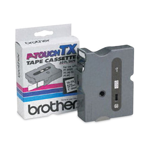 TX Tape Cartridge for PT-8000, PT-PC, PT-30/35, 1" x 50 ft, Black on White-(BRTTX2511)