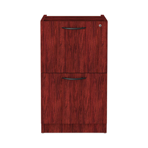 Alera Valencia Series Full Pedestal File, Left or Right, 2 Legal/Letter-Size File Drawers, Mahogany, 15.63" x 20.5" x 28.5"-(ALEVA542822MY)